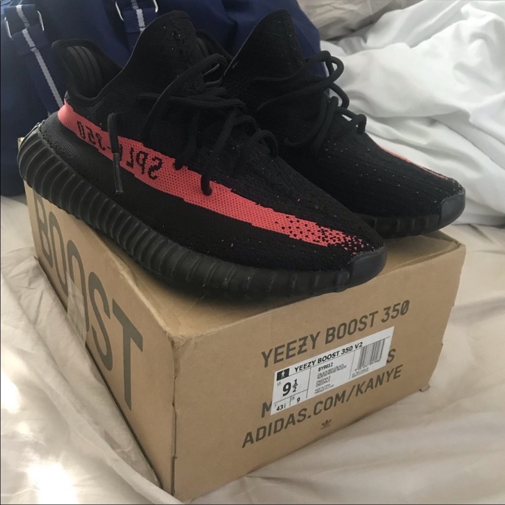 Yeezy red strip 350 v2